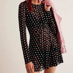 Free people sheer delight mini dress size small